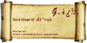 Gotthard Örsi névjegykártya